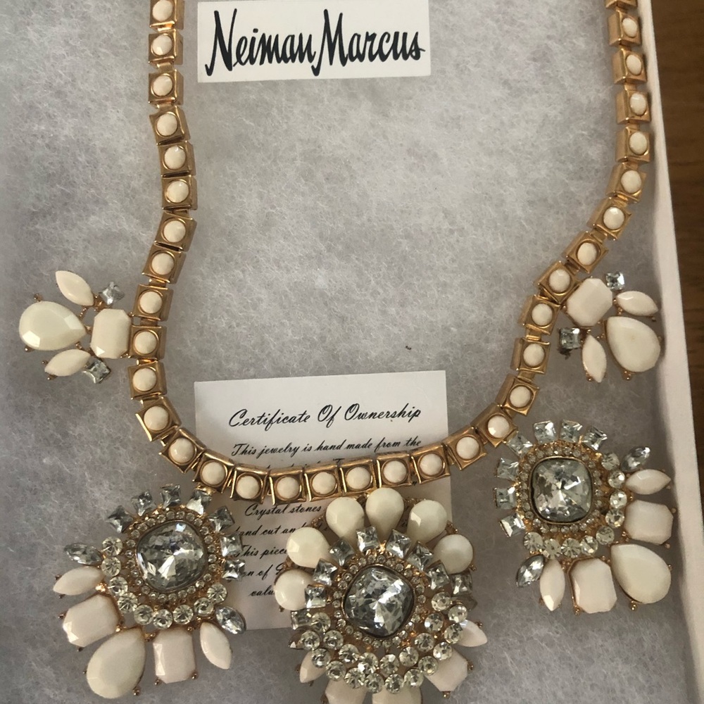 Cubic zirconia and crystal necklace.
